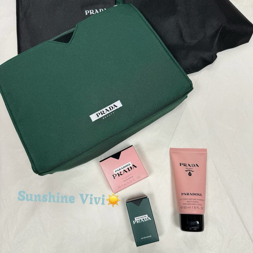 NEW Prada Paradoxe & Paradigme Mini Perfume Set, Lotion, Travel Pouch 7ml/0.23oz